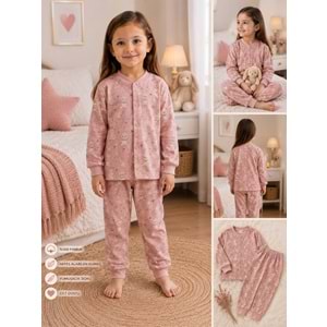 Miniworld Ayıcıklı Baskılı Çıtçıtlı Kız 6-24 Aylık Pijama Takımı -BAY18728169 - SOMON
