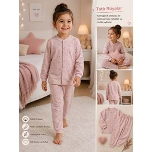 Miniworld Deniz Atı Baskılı Çıtçıtlı 6-24 Aylık Kız Pijama Takımı -BAY18829169 - PUDRA