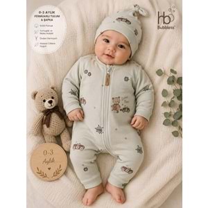 Bubbles Racer Bear Erkek Fermurarlı Tulum 1-9 Aylık -BA2010260 - SU YEŞİLİ