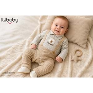 IQ Baby Ayıcık Nakışlı Raporlu Tulum 3-9 Aylık -BA1171217 - KAHVERENGİ