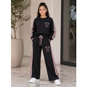Vız Vız Kids New York Baskılı İkili Kız Eşofman Takımı 8-16 Yaş -VI1374580 - SİYAH