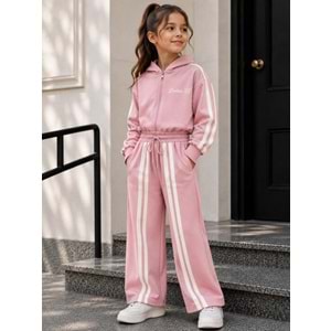 Vız Vız Kids İkili Kız Fermuarlı Eşofman Takımı 8-16 Yaş -VI1391680 - PEMBE