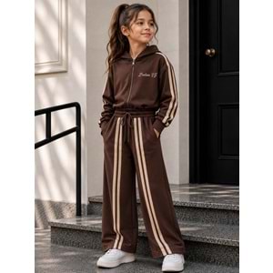 Vız Vız Kids İkili Kız Fermuarlı Eşofman Takımı 4-8 Yaş -VI1367680 - KAHVERENGİ