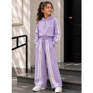 Vız Vız Kids İkili Kız Fermuarlı Eşofman Takımı 4-8 Yaş -VI1367680 - LİLA