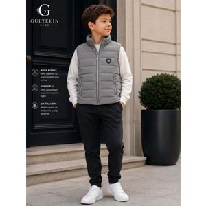 Nova Kumaş Erkek Şişme Yelek 7-11 Yaş -BE105552036579 - GRİ