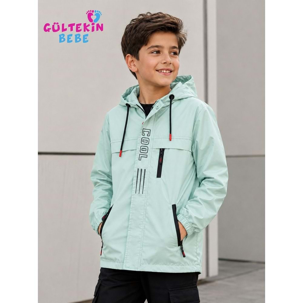 Mıss Crıspy Cool Nakışlı Erkek 5-8 yaş Yağmurluk -BE10447262518 - SU YEŞİLİ