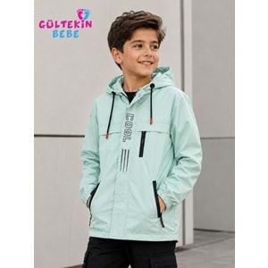 Mıss Crıspy Cool Nakışlı Erkek 5-8 yaş Yağmurluk -BE10447262518 - SU YEŞİLİ