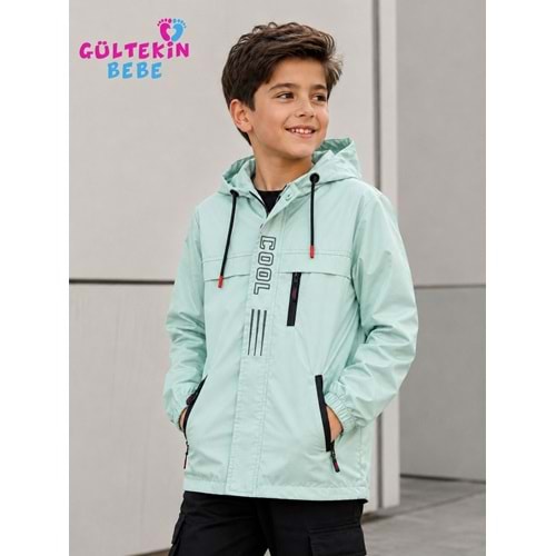 Mıss Crıspy Cool Nakışlı Erkek 5-8 yaş Yağmurluk -BE10447262518 - SU YEŞİLİ