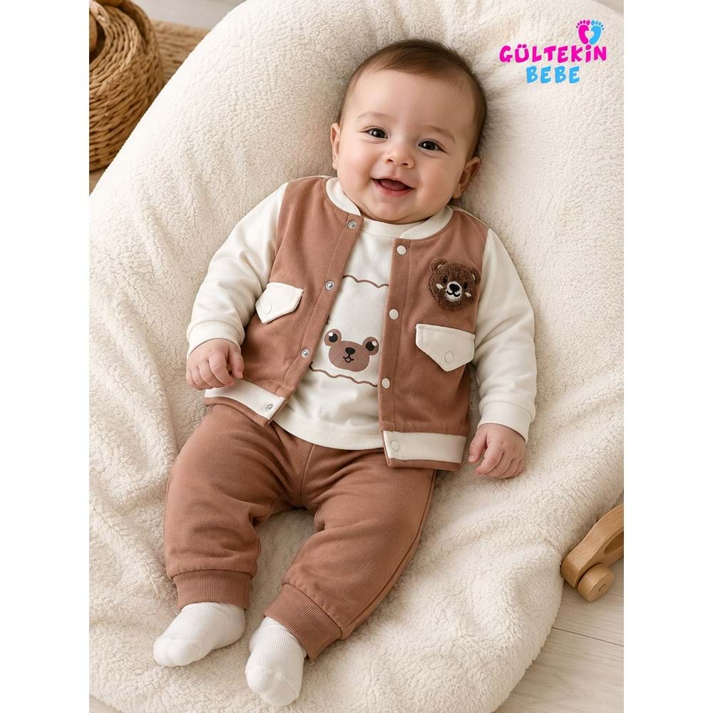 Agucuk Baby Ayılı Kolej Model 3-9 Aylık -BA450310281 - KAHVERENGİ