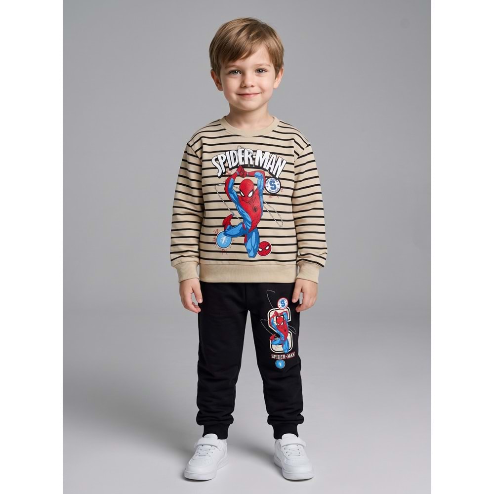 Serenad Kids Baskılı Erkek Penye İkili Takım 3-10 Yaş-JE261151275 - SİYAH