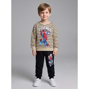Serenad Kids Baskılı Erkek Penye İkili Takım 3-10 Yaş-JE261151275 - SİYAH