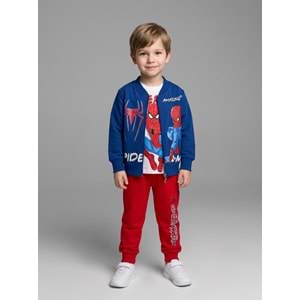 Serenad Kids Baskılı Erkek Penyen Üçlü Ceketli Takım 3-10 Yaş-JE261099425 - LACİVERT