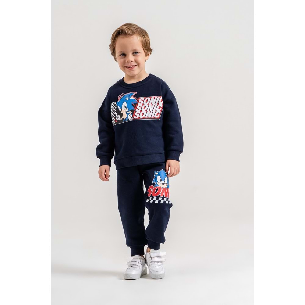 Harby Kids Sonıc Baskılı Erkek 3 İplik Şardonlu İkili Takım 3-10 Yaş -AL364342 - LACİVERT