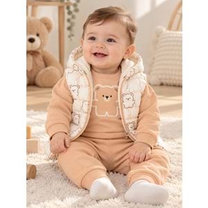 Baby Hi El Ele Ayıcıklar Üçlü Takım 6-18 Aylık -DÜ913430 - BEJ