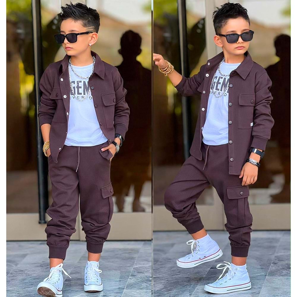 Bam Bam Kids Legends Baskılı Erkek Üçlü Takım 5-14 Yaş -JE60320950 - KAHVERENGİ