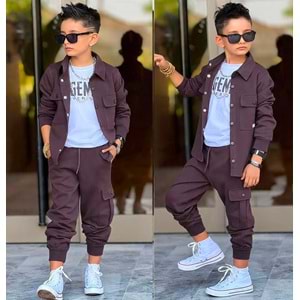 Bam Bam Kids Legends Baskılı Erkek Üçlü Takım 5-14 Yaş -JE60320950 - KAHVERENGİ