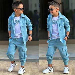Bam Bam Kids Legends Baskılı Erkek Üçlü Takım 5-14 Yaş -JE60320950 - SU YEŞİLİ